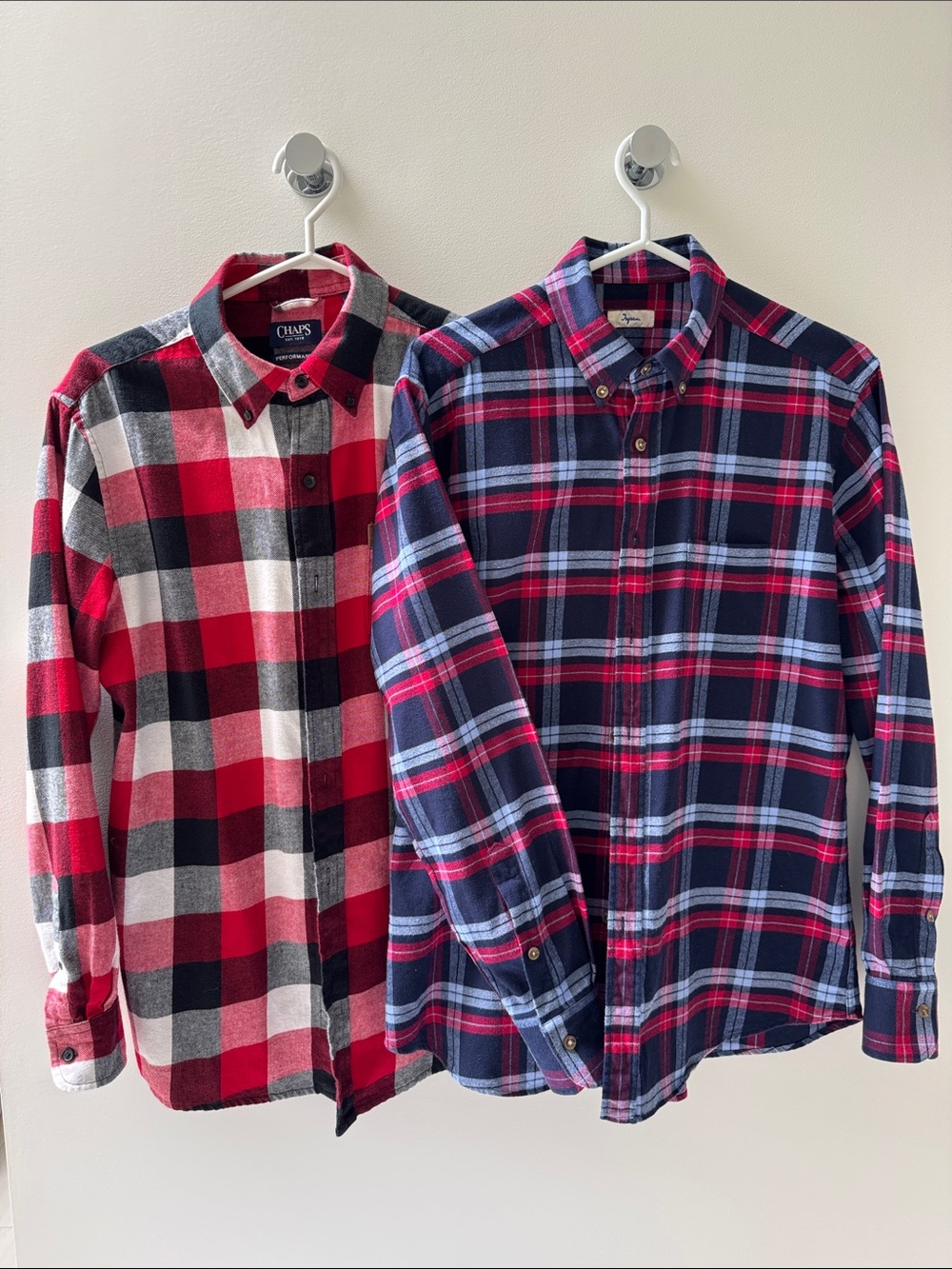 Ingram and Chaps Flannel Shirt pair